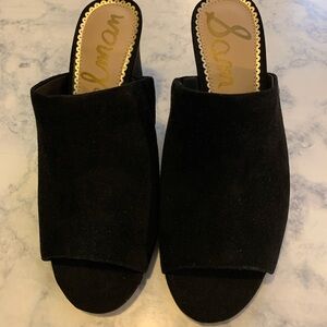 NWT!  Sam Edelman Black Suede Mules